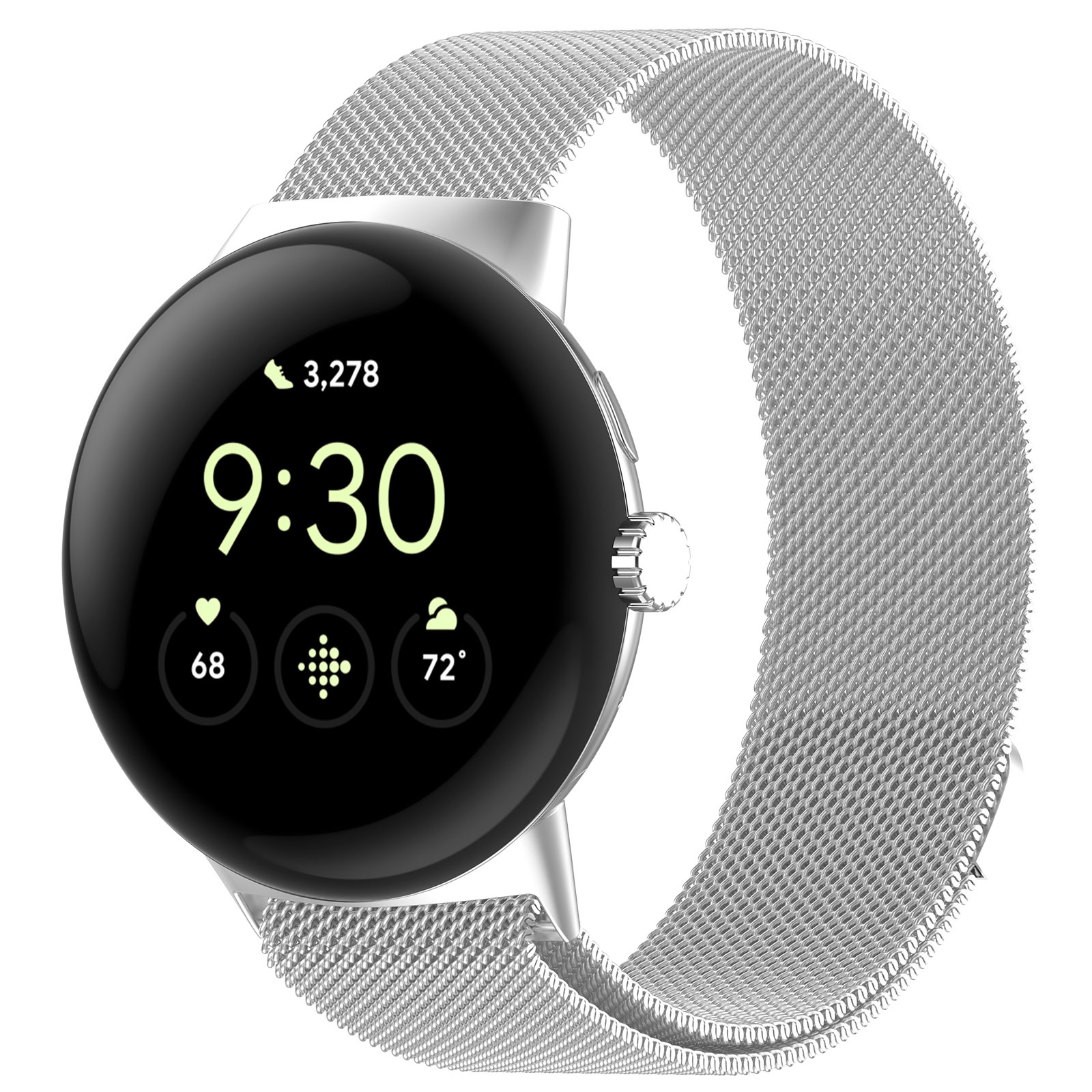 Google Pixel Reloj milanese correa - plata