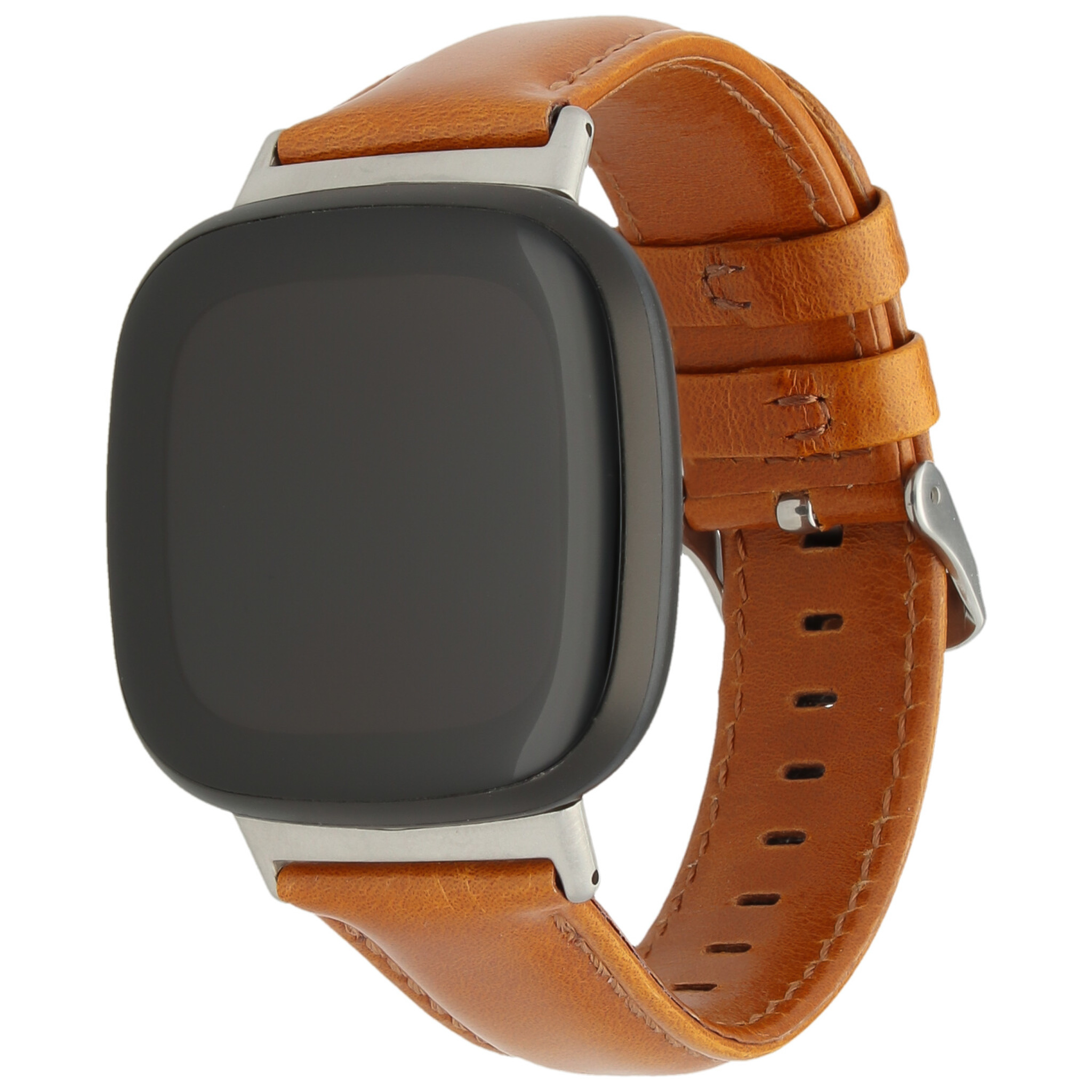  Fitbit Versa 3 / Sense correa de piel genuino - marrón claro