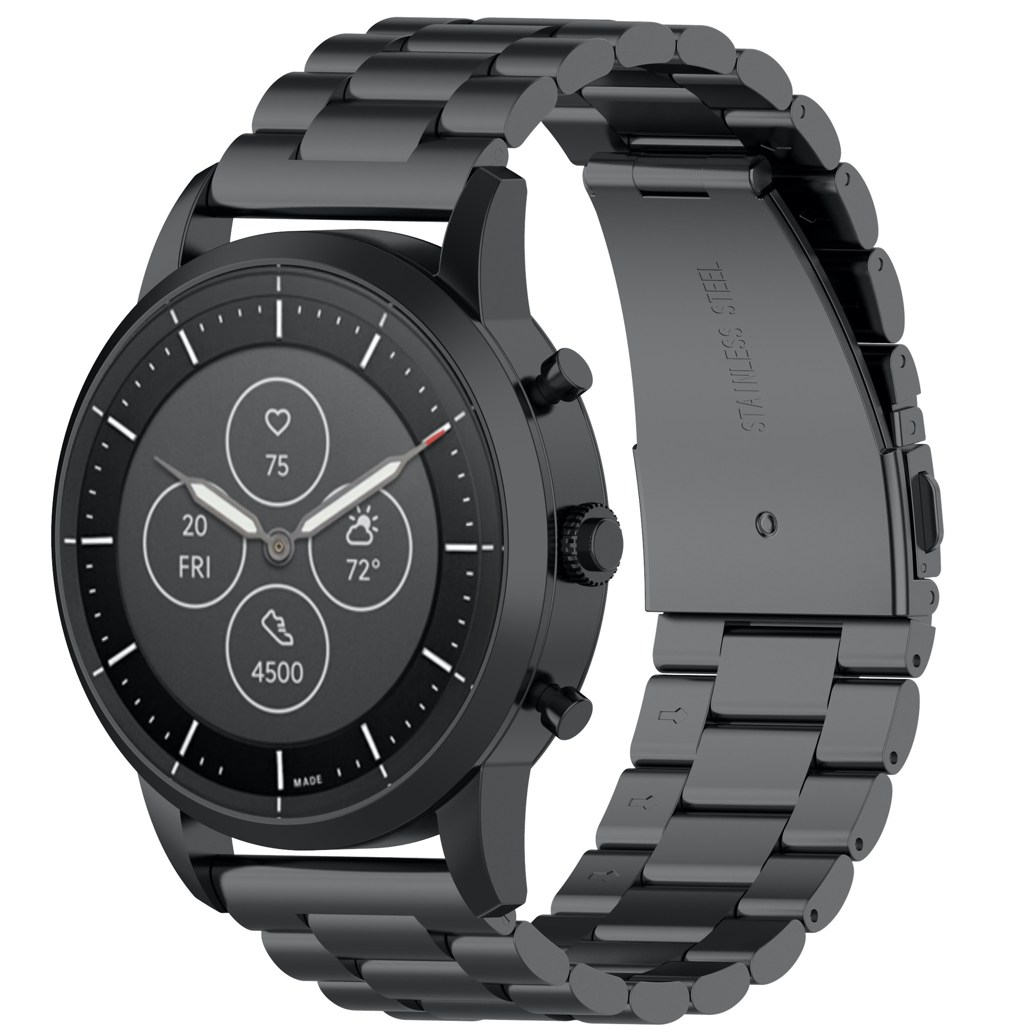 Garmin Vivoactive / Vivomove correa de eslabones de acero con cuentas - negra