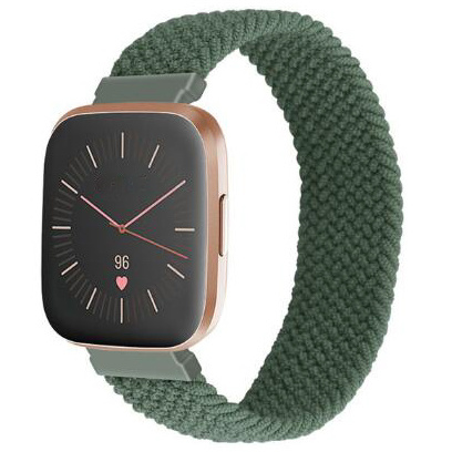 Correa solo loop trenzada de nailon para el Fitbit Versa - verde inverness