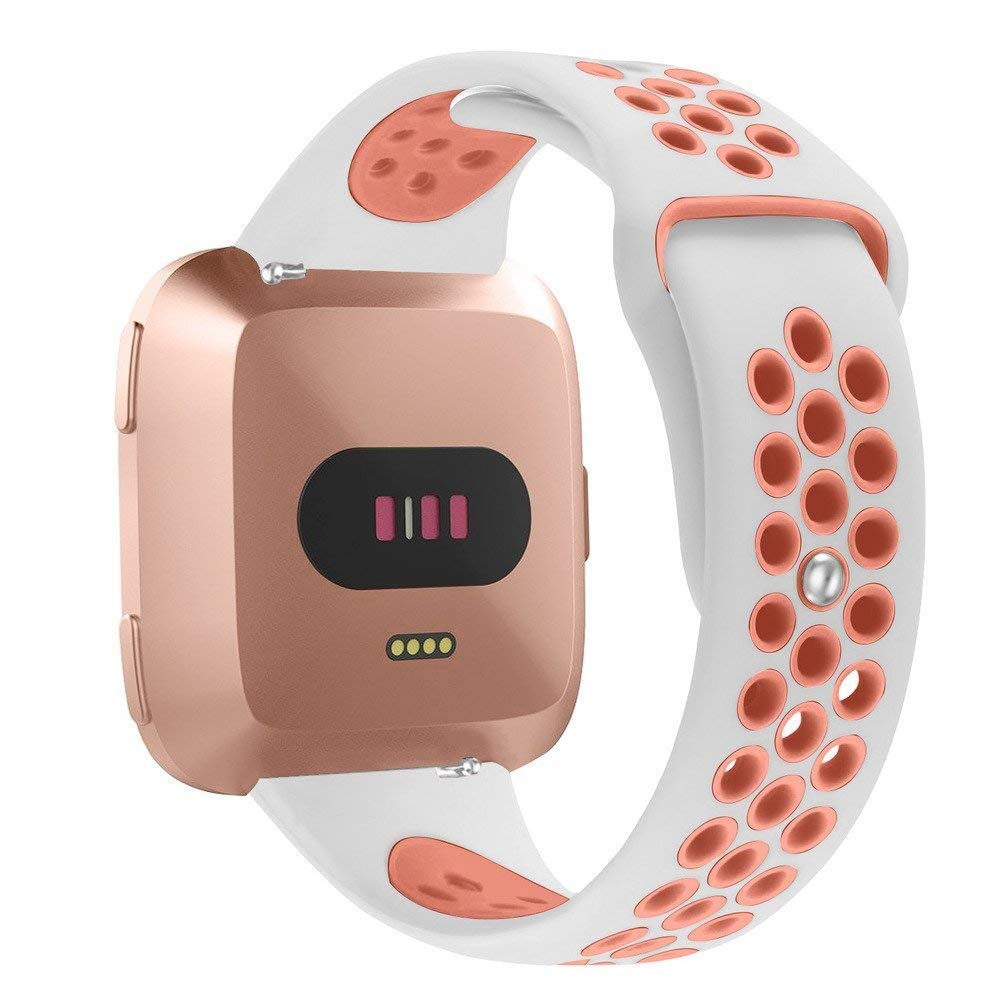 Correa deportiva doble para el Fitbit Versa - blanco rosa