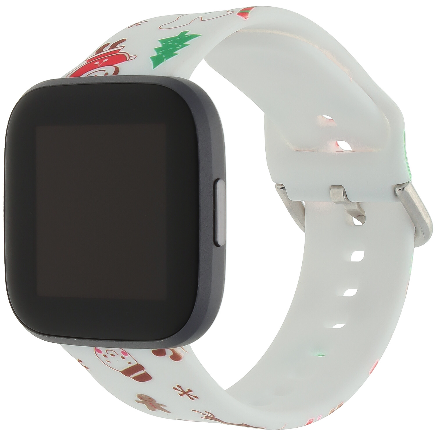 Correa deportiva estampada para el Fitbit Versa - Navidad muñeco de nieve blanco
