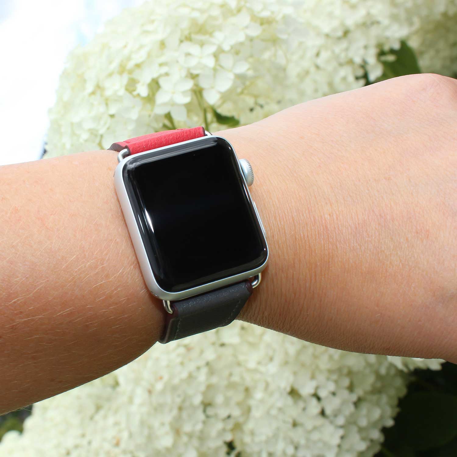 Correa de piel sing tour para el Apple Watch - rojo gris
