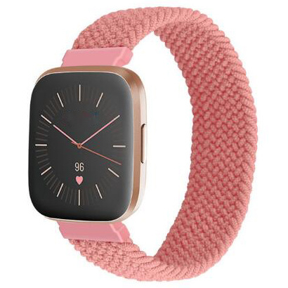 Correa solo loop trenzada de nailon para el Fitbit Versa - rosa