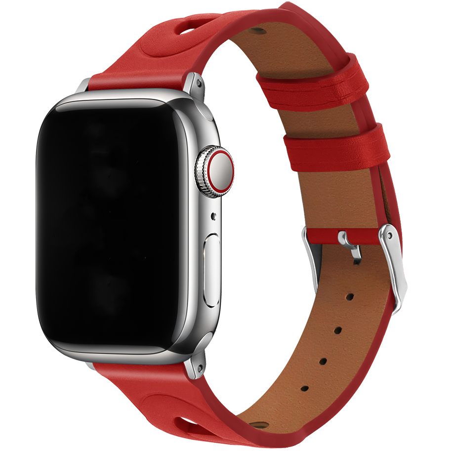 Correa de cuero Hermes Ring para el Apple Watch- roja