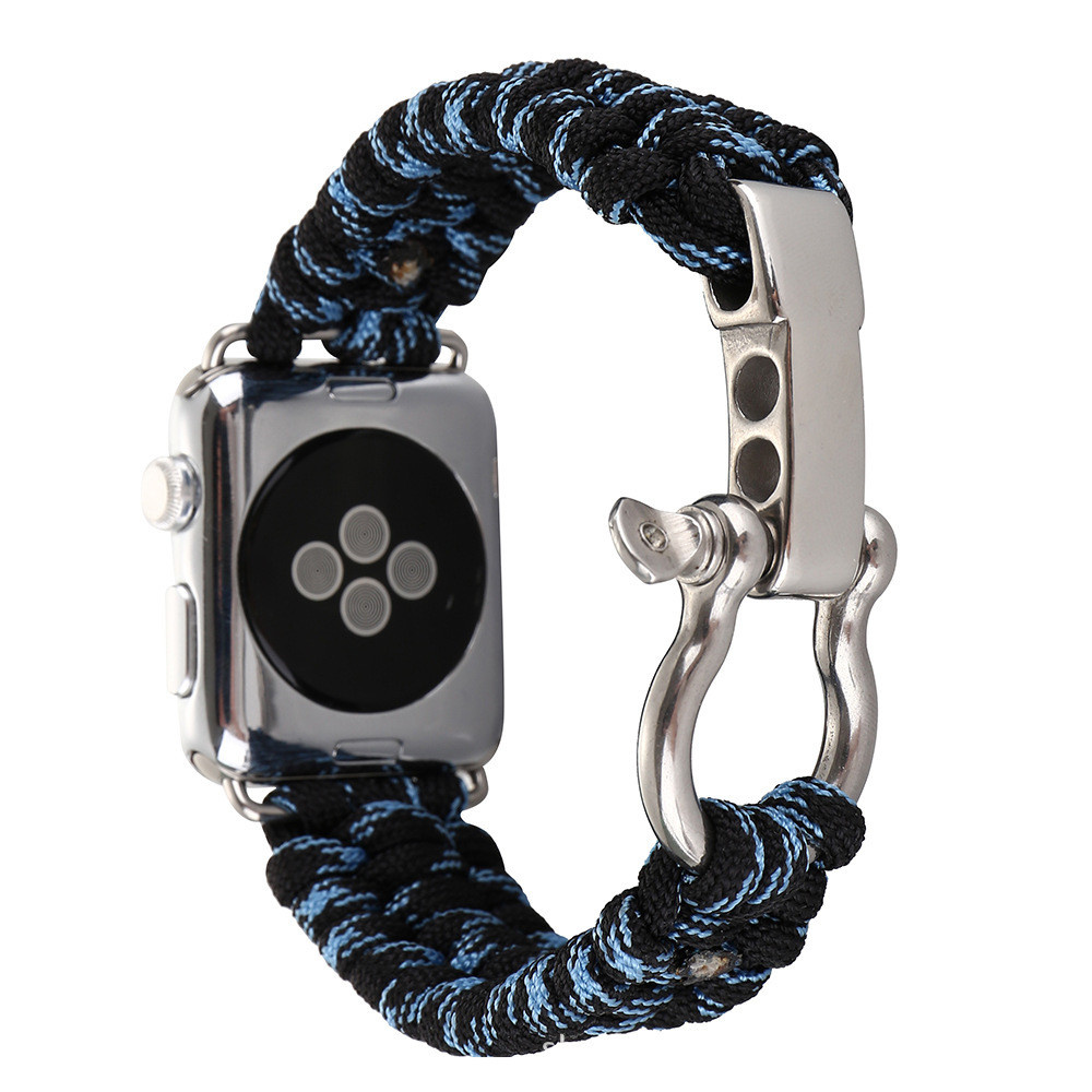 Correa de cuerda de nailon para el Apple Watch - azul camuflaje