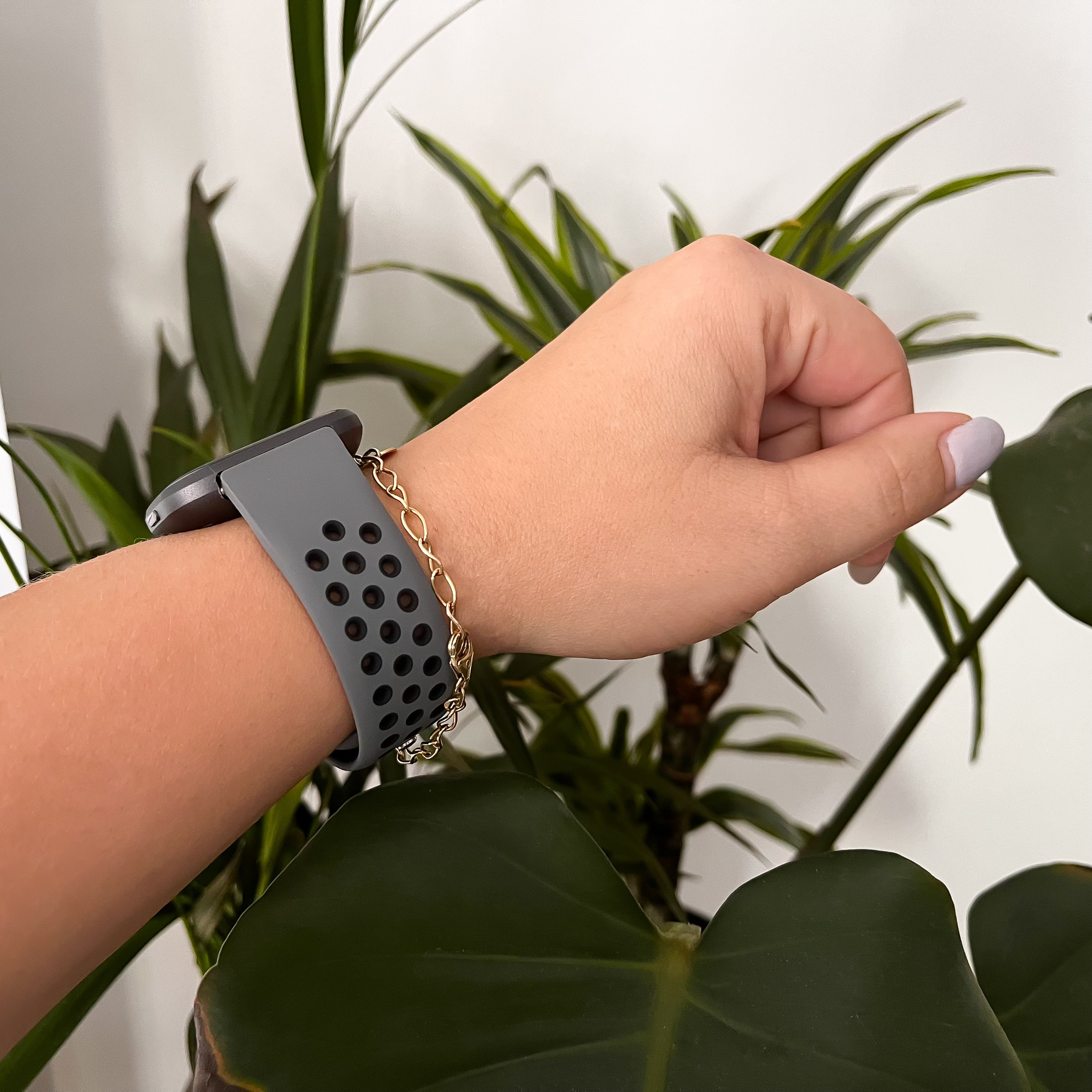 Correa deportiva doble para el Fitbit Versa - gris negro