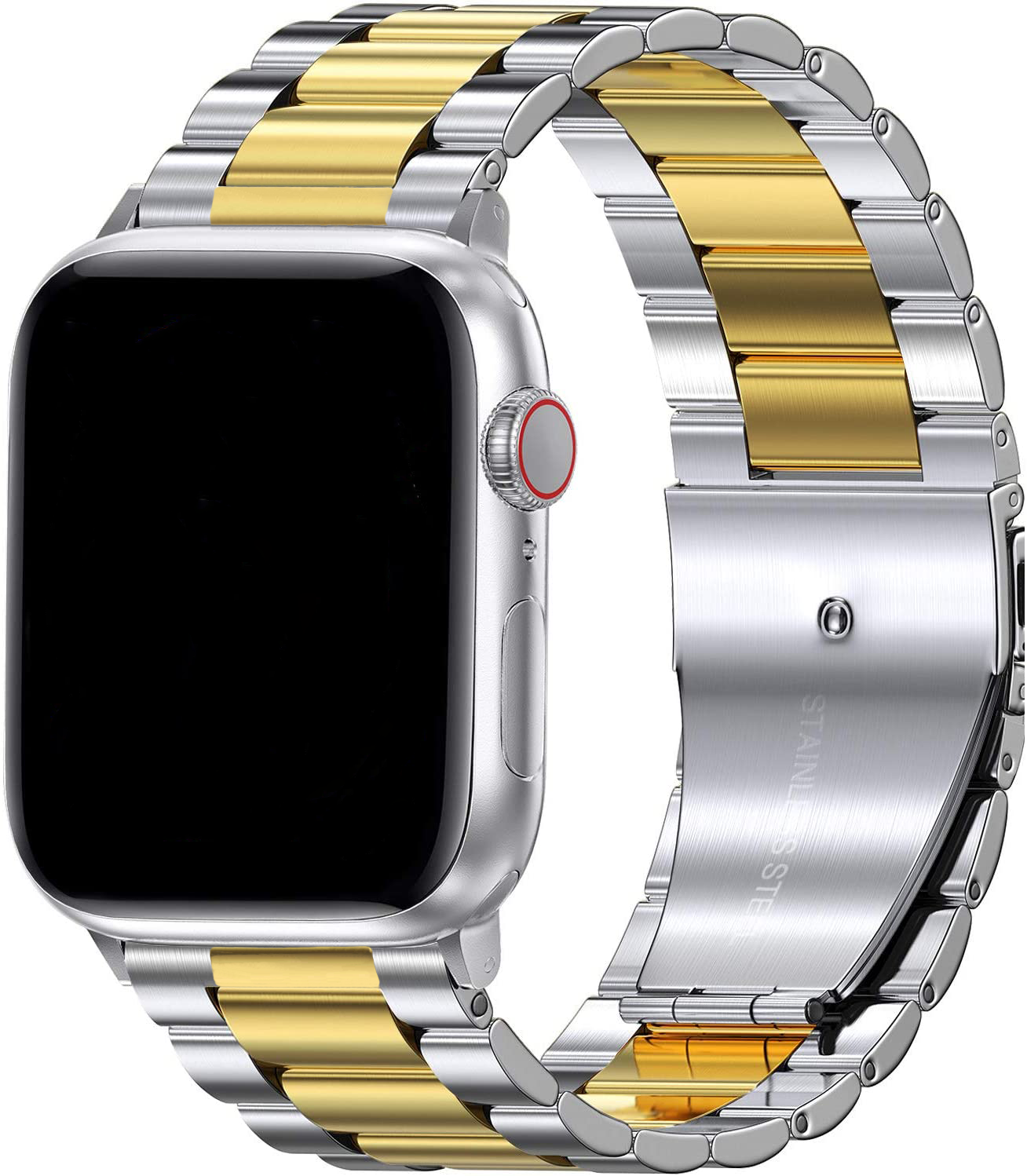 Apple Watch eslabón de acero con cuentas - plata oro