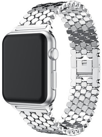 Apple Watch eslabón de acero de pescado - plata