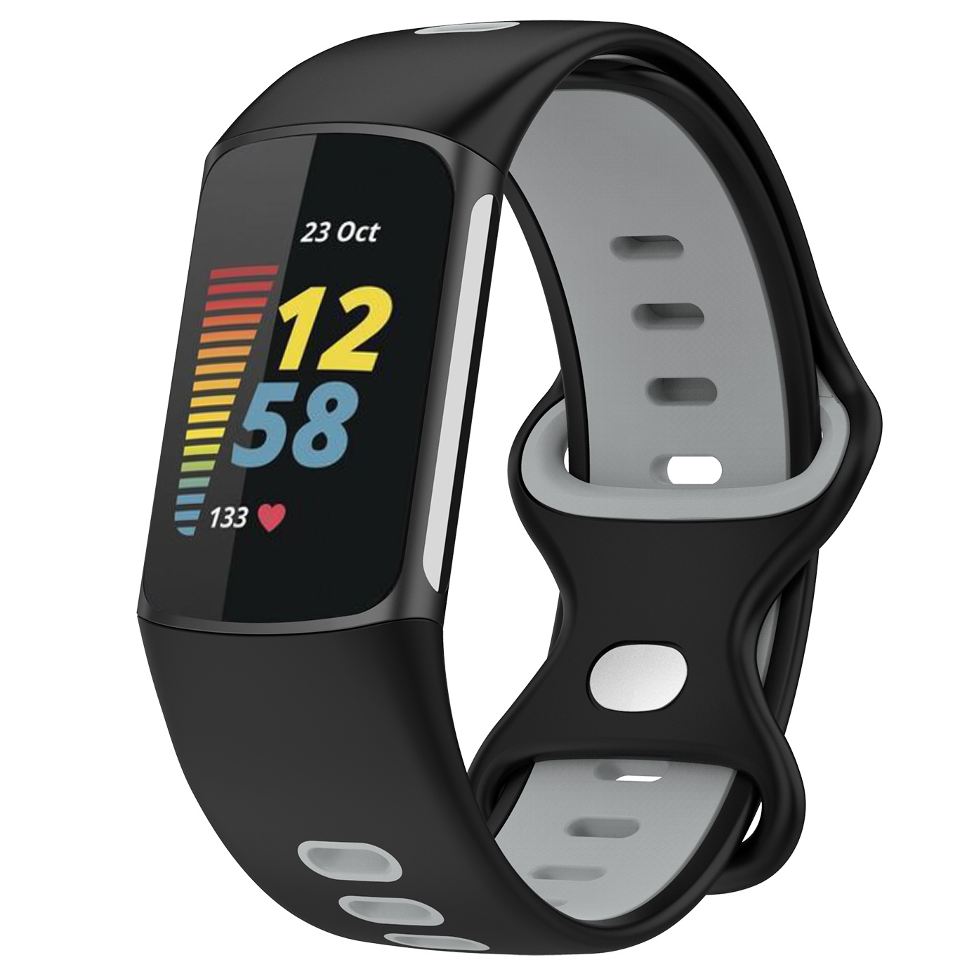  Fitbit Charge 5 doble banda deportiva - negro gris