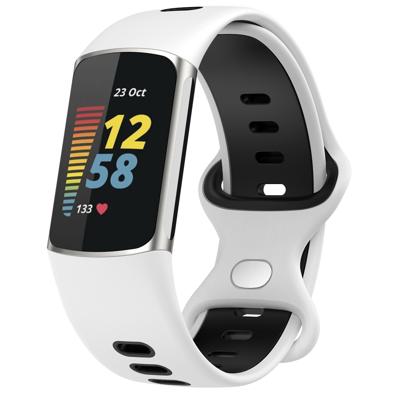  Fitbit Charge 5 doble banda deportiva - blanco negro