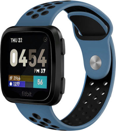  Fitbit Versa doble banda deportiva - azul oscuro negro