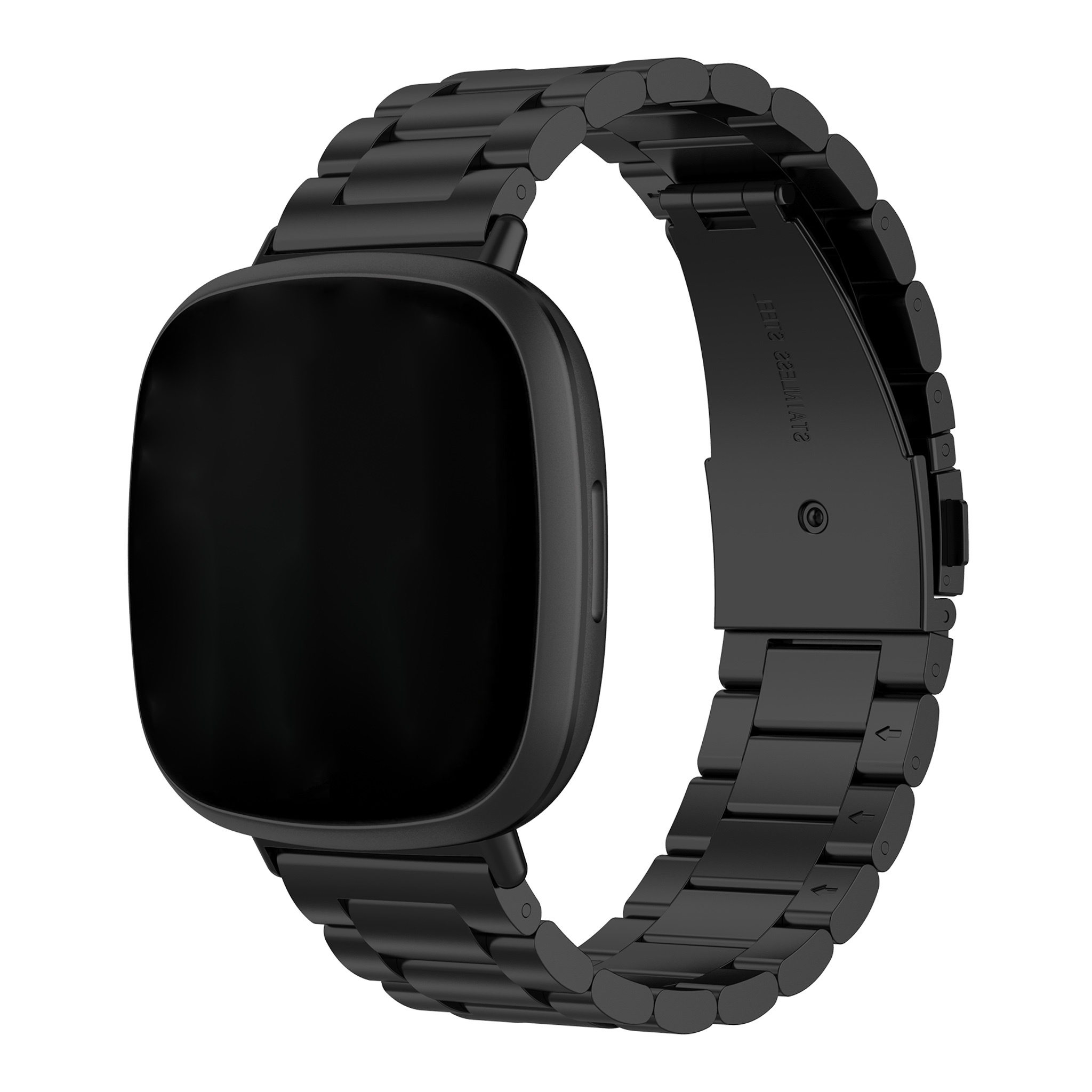  Fitbit Versa 3 / Sense cuentas eslabón de acero - negro