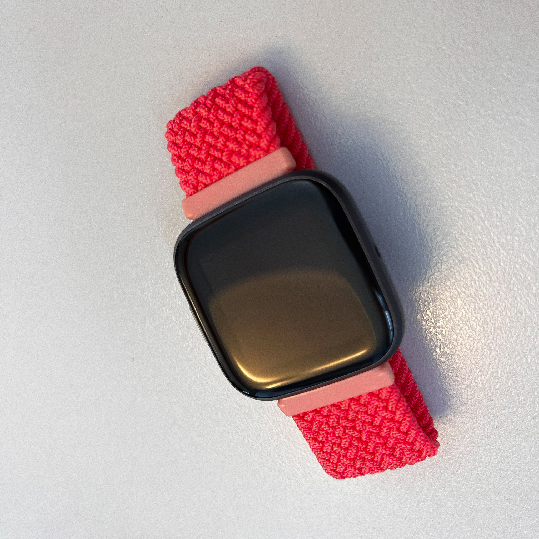 Correa solo loop trenzada de nailon para el Fitbit Versa - rojo