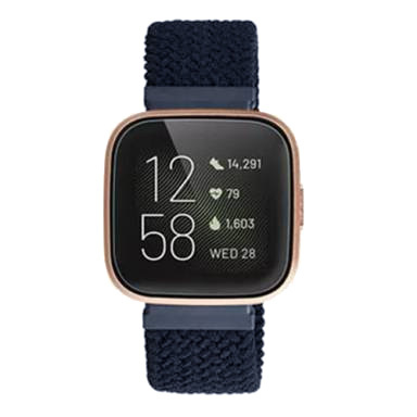 Correa solo loop trenzada de nailon para el Fitbit Versa - carbón