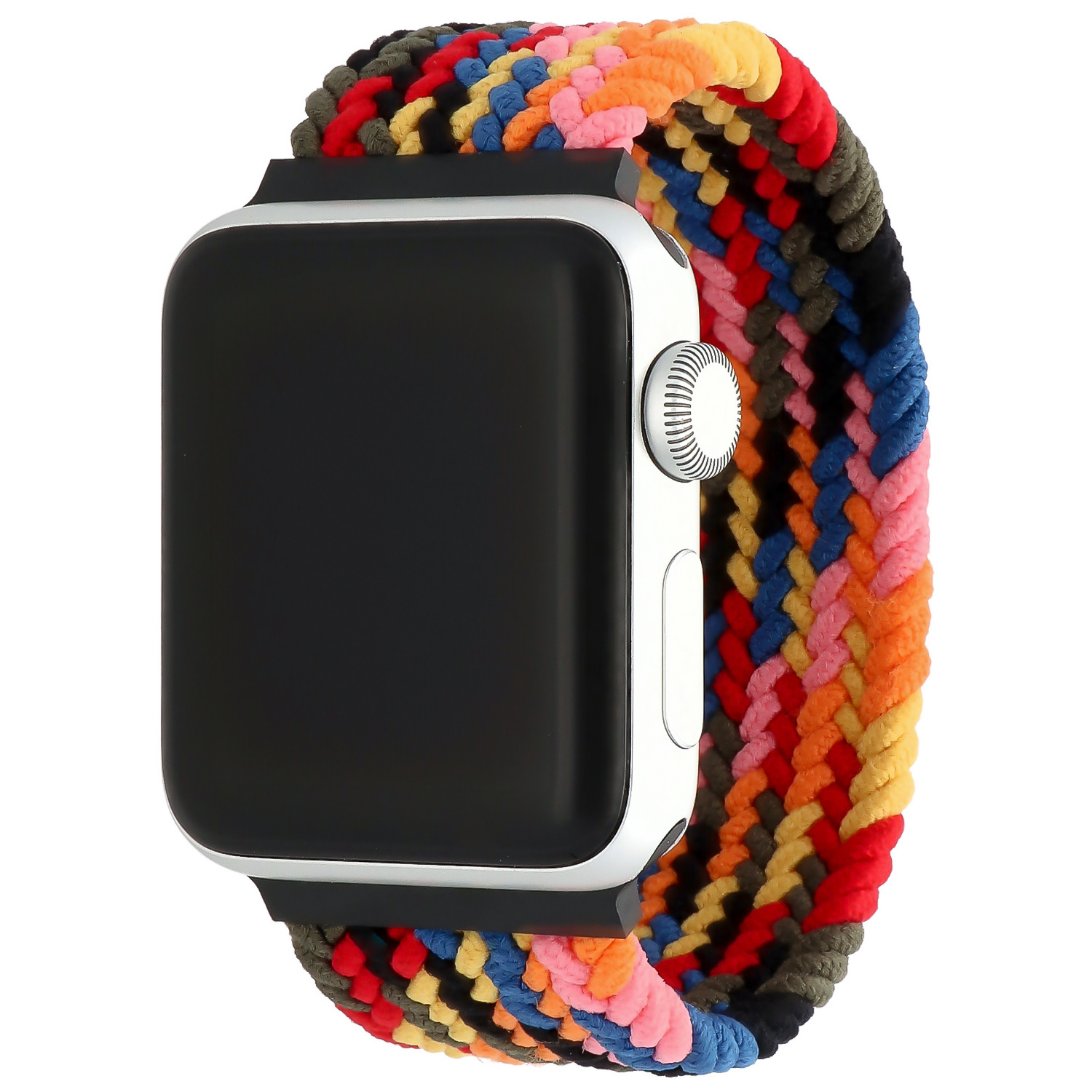 Correa solo loop trenzada de nailon para el Apple Watch rosa colorido