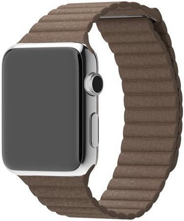 Apple Watch Correa acanalada de piel PU - marrón