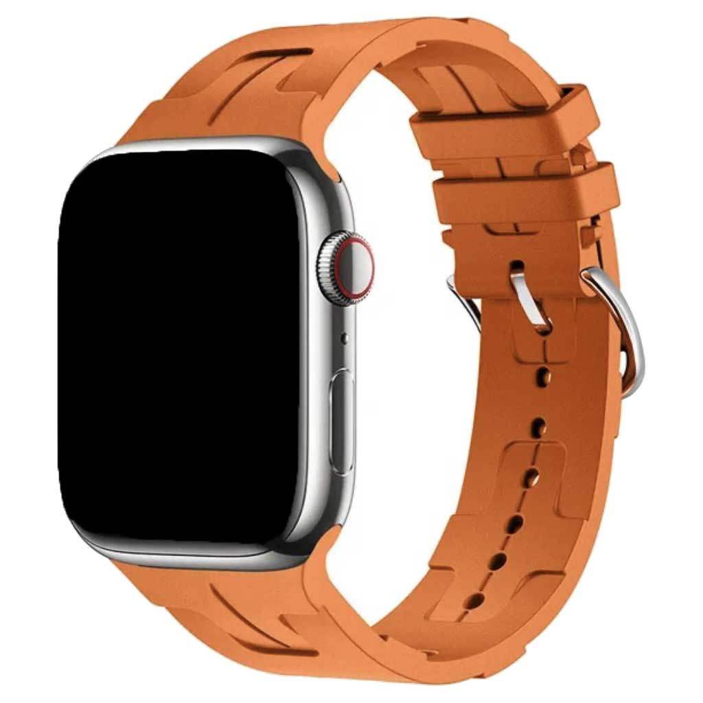 Apple Watch Hermès correa simple tour kilim hebilla del cinturón - naranja