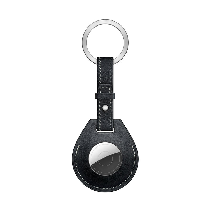 Llavero AirTag de piel PU - negro