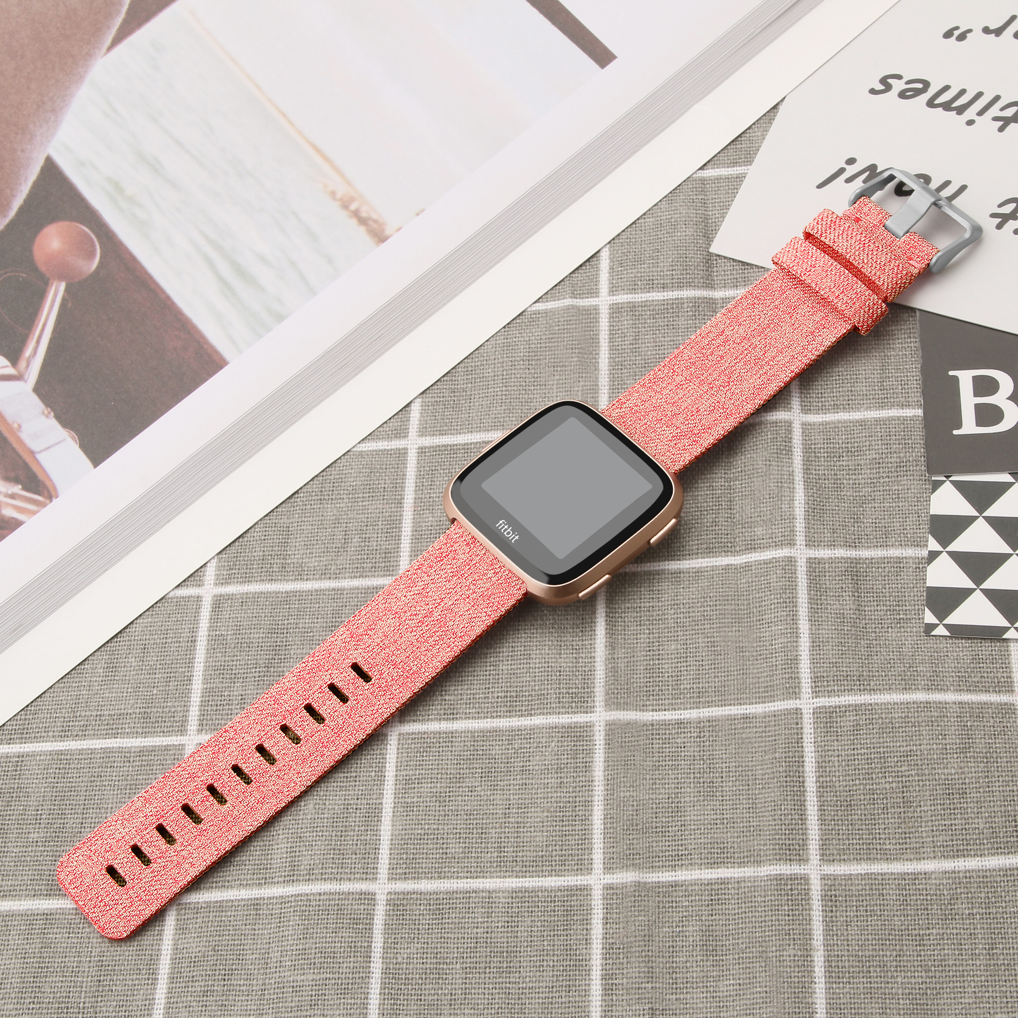 Correa de nailon con hebilla para el Fitbit Versa - naranja