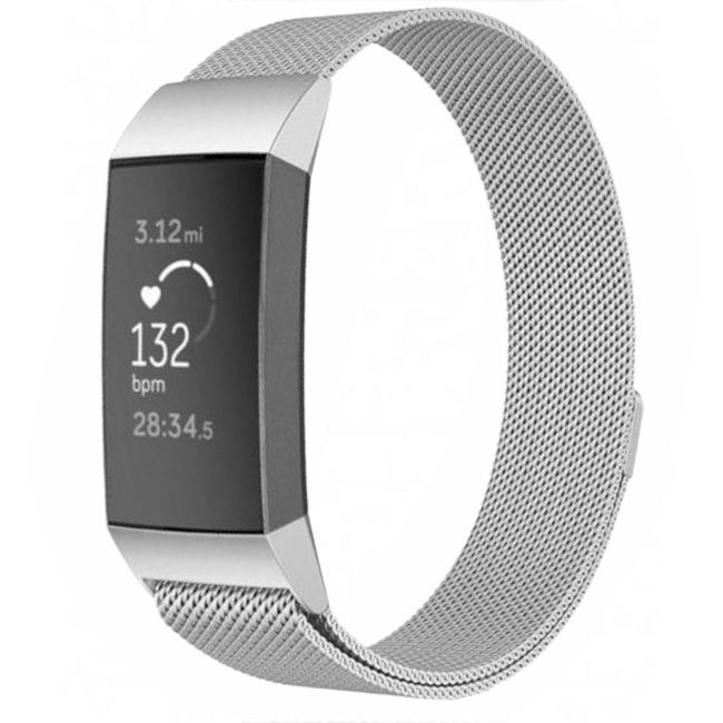  Fitbit Charge 3 &amp; 4 milanese banda - plata
