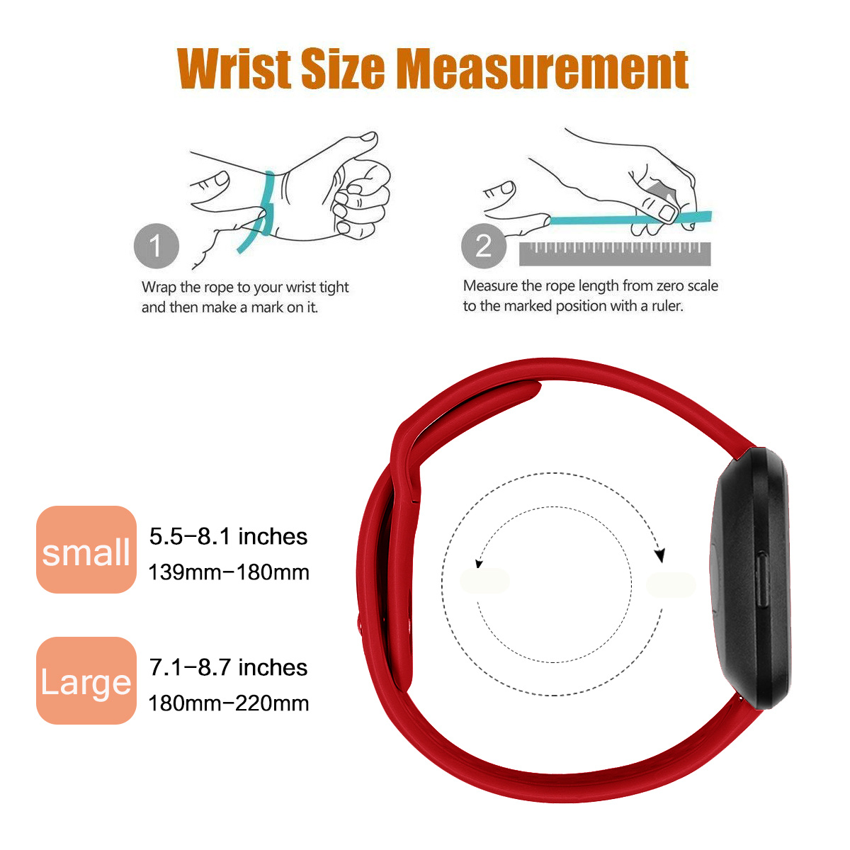 Correa deportiva de silicona para el Fitbit Versa - roja
