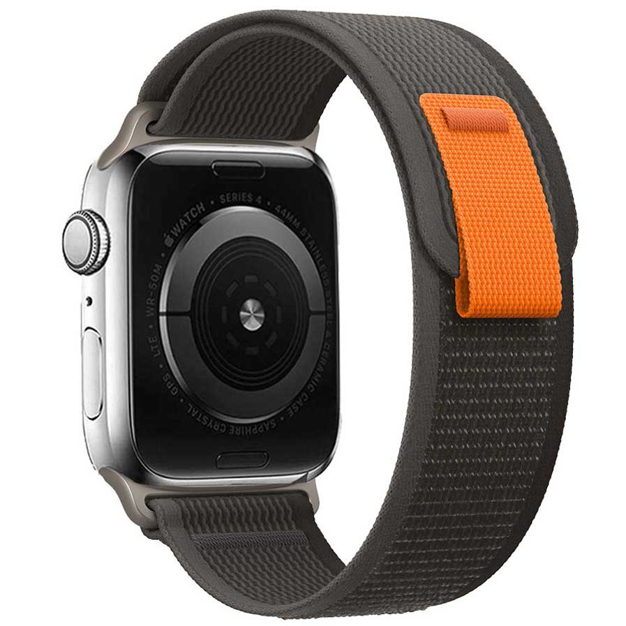 Correa loop trail de nailon para el Apple Watch - negro gris