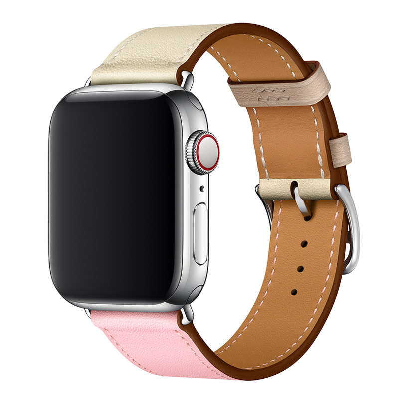 Correa de piel sing tour para el Apple Watch - blanco rosa