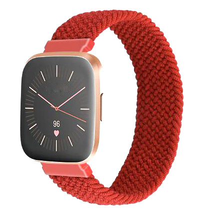 Correa solo loop trenzada de nailon para el Fitbit Versa - rojo