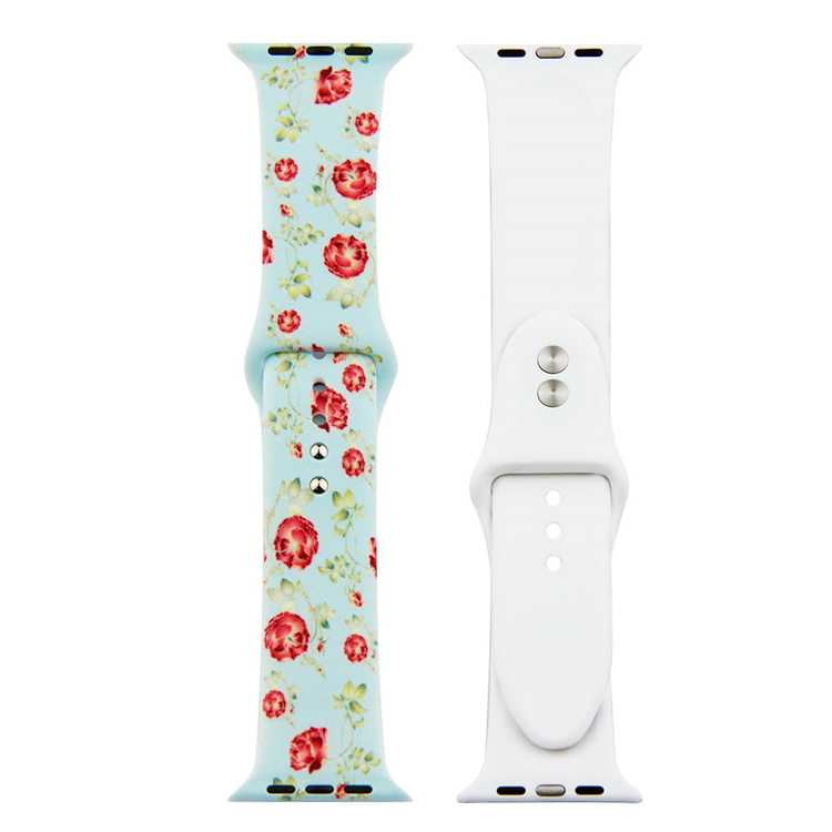 Correa deportiva estampada para el Apple Watch - azul rosado