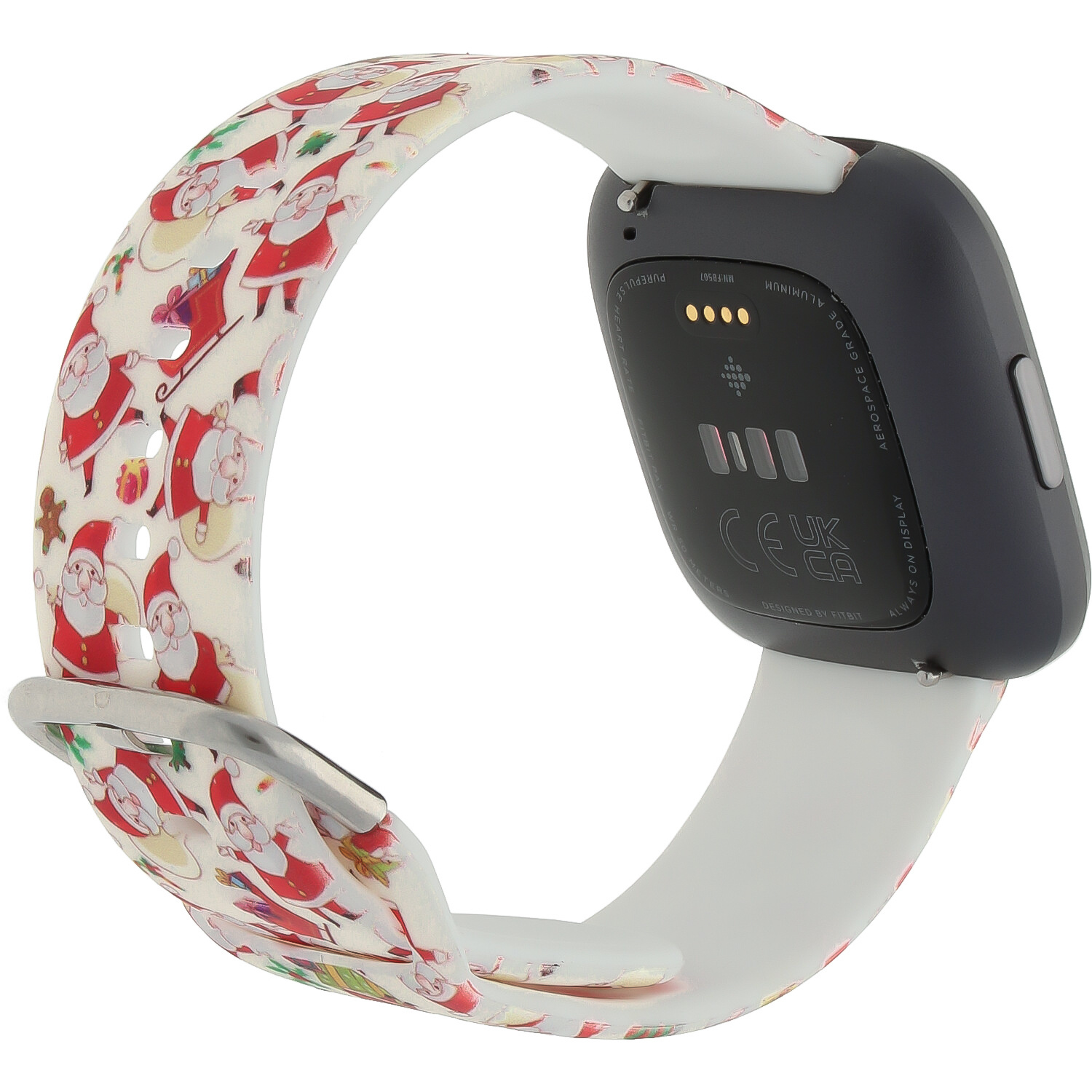 Correa deportiva estampada para el Fitbit Versa - Navidad Santa rojo