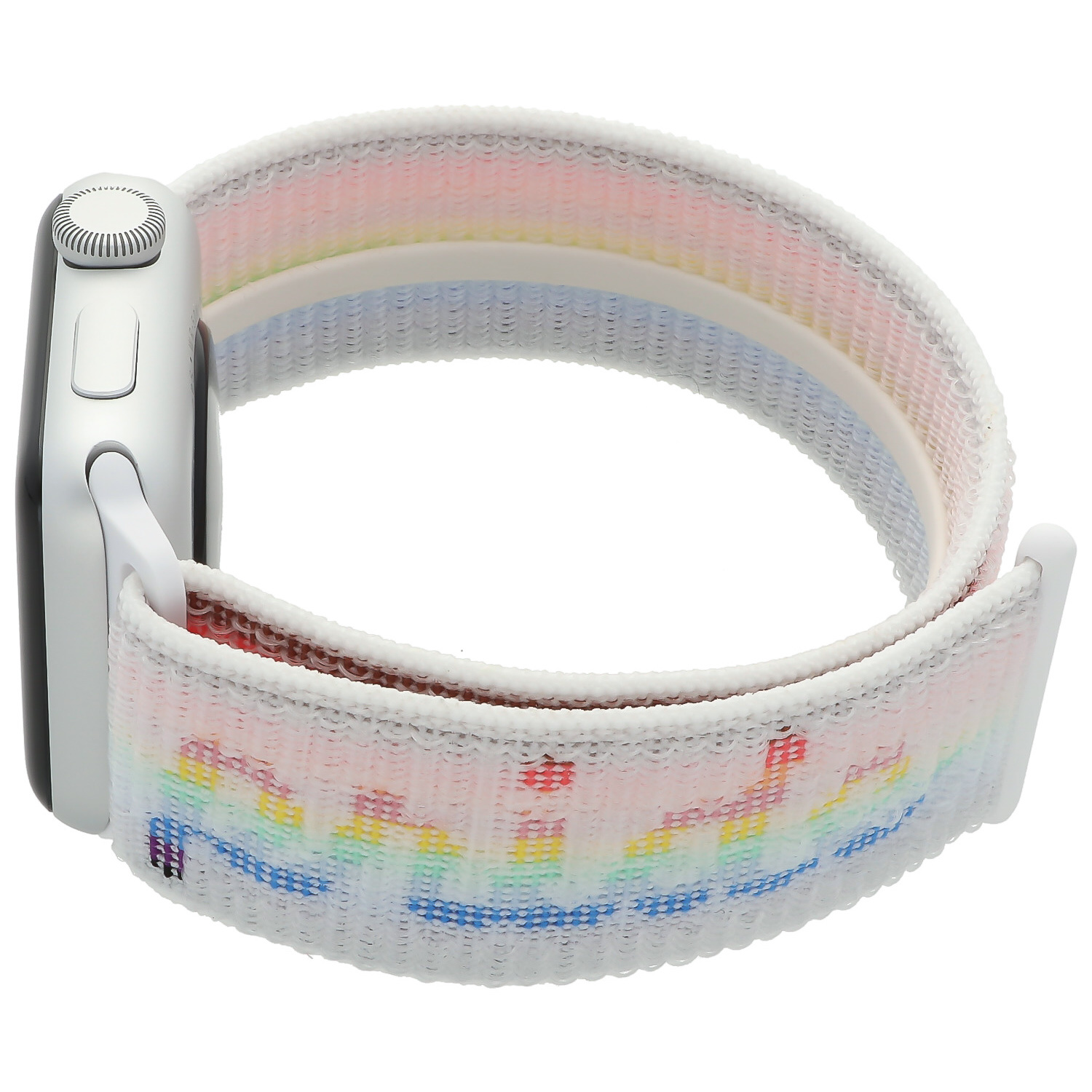 Correa loop deportiva de nailon para el Apple Watch - blanco orgullo