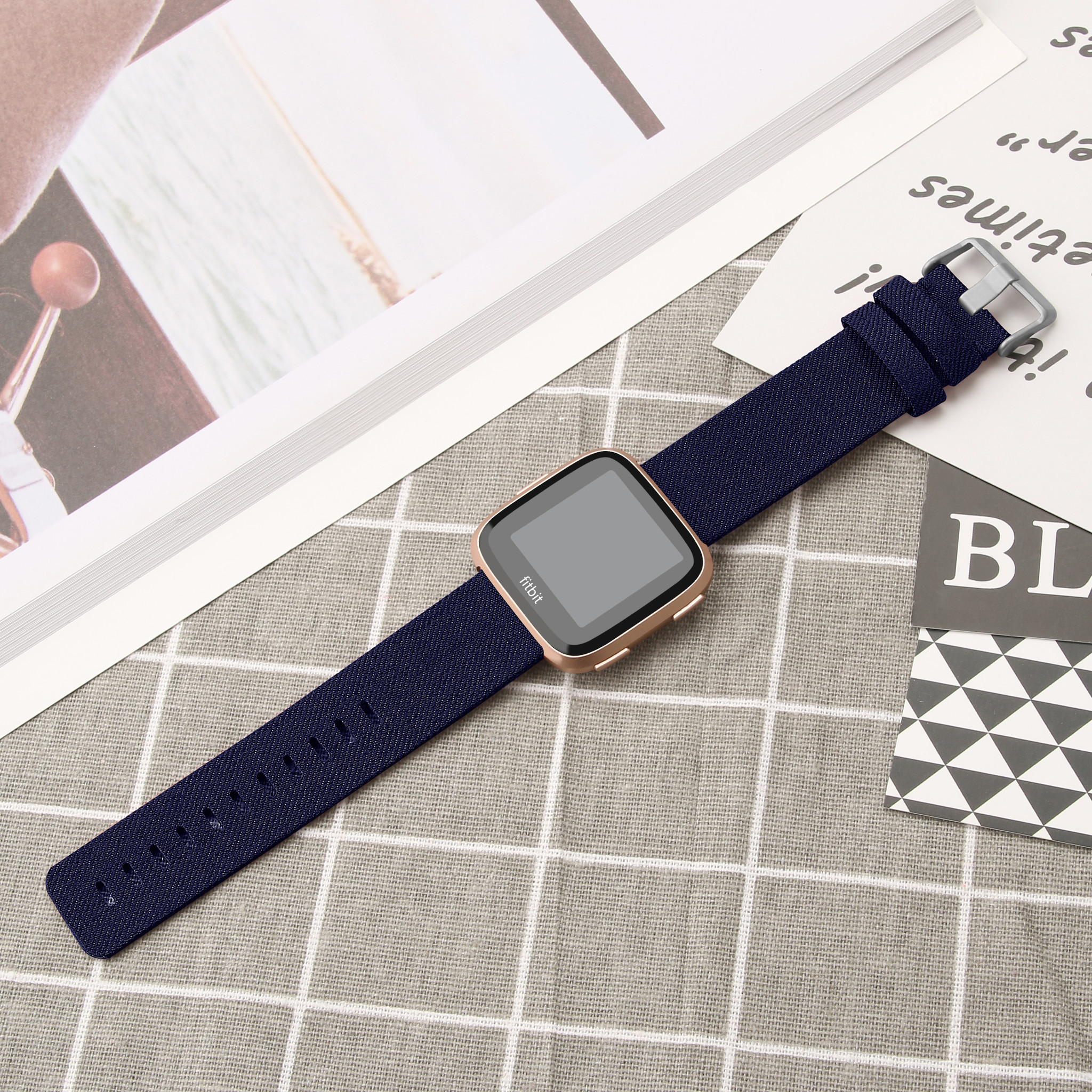 Correa de nailon con hebilla para el Fitbit Versa - azul