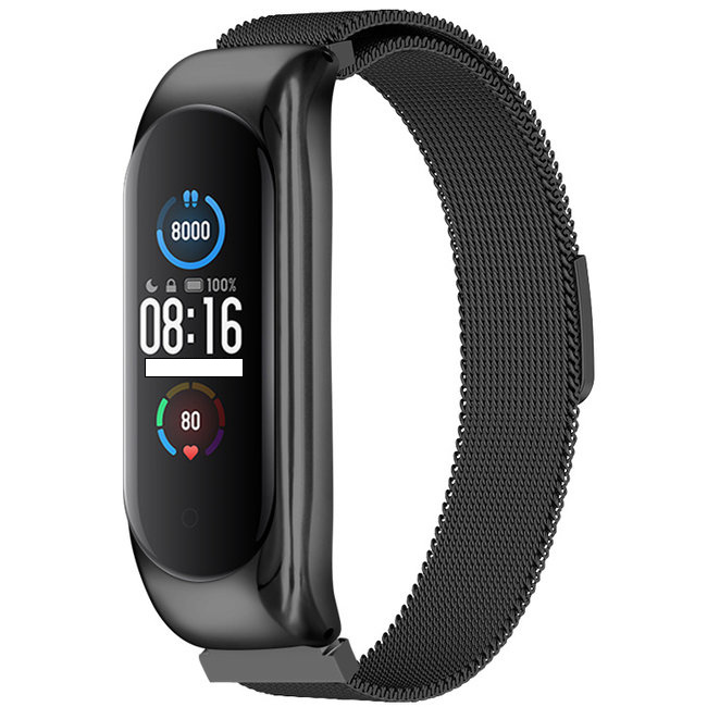 Xiaomi Mi band 3/4/5/6 milanese banda - negro
