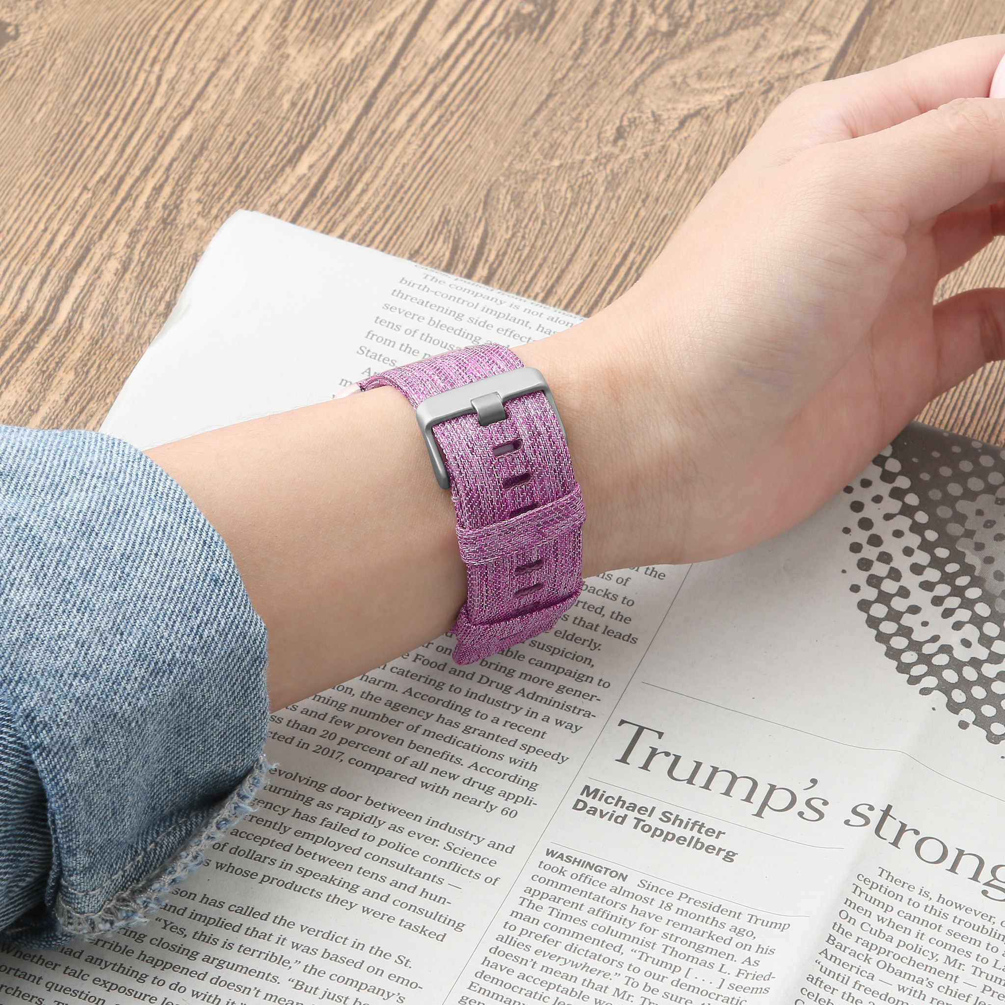 Correa de nailon con hebilla para el Fitbit Versa - morada