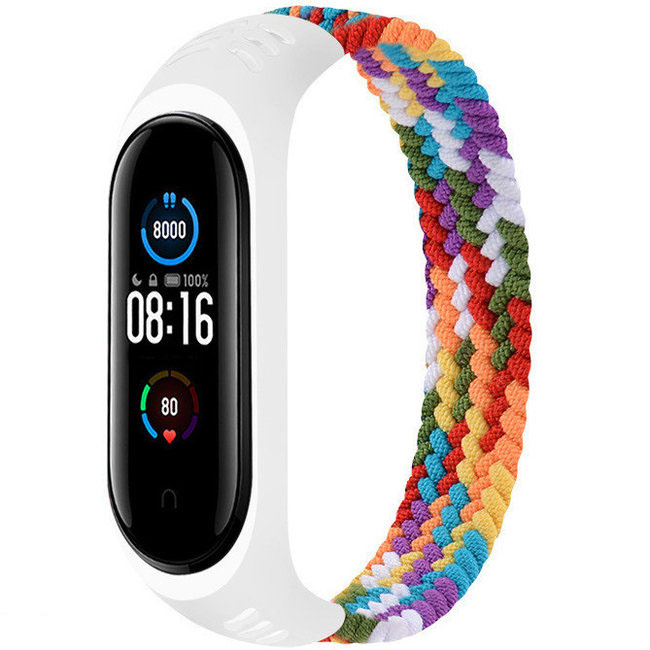 Xiaomi Mi band 3/4/5/6 nylon trenzado correa solo - arco iris