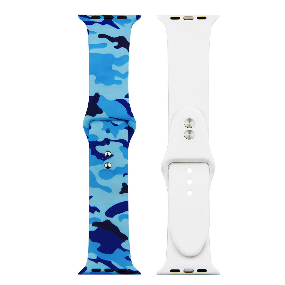 Correa deportiva estampada para el Apple Watch - azul camuflaje