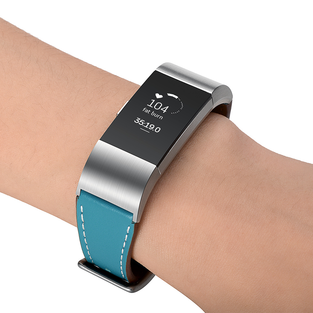 Correa de piel premium para el Fitbit Charge 2 - azul claro