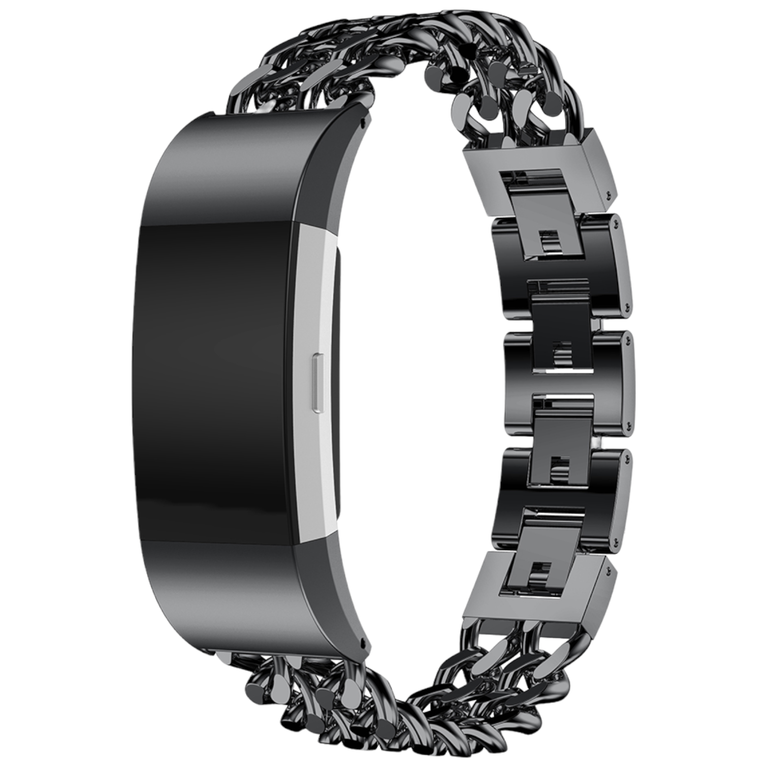  Fitbit Charge 2 correa de eslabones de acero vaquero - negro