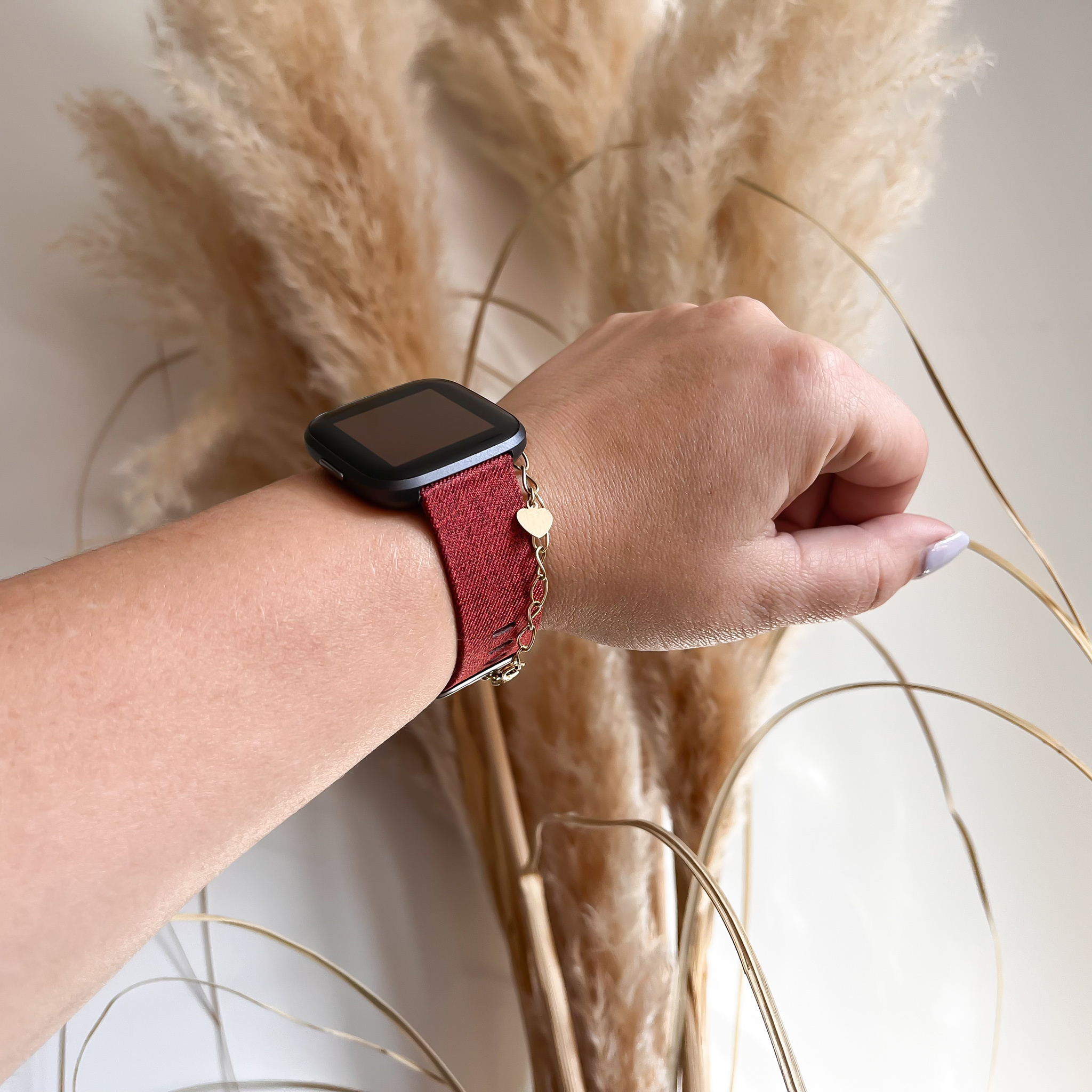 Correa de nailon con hebilla para el Fitbit Versa - roja