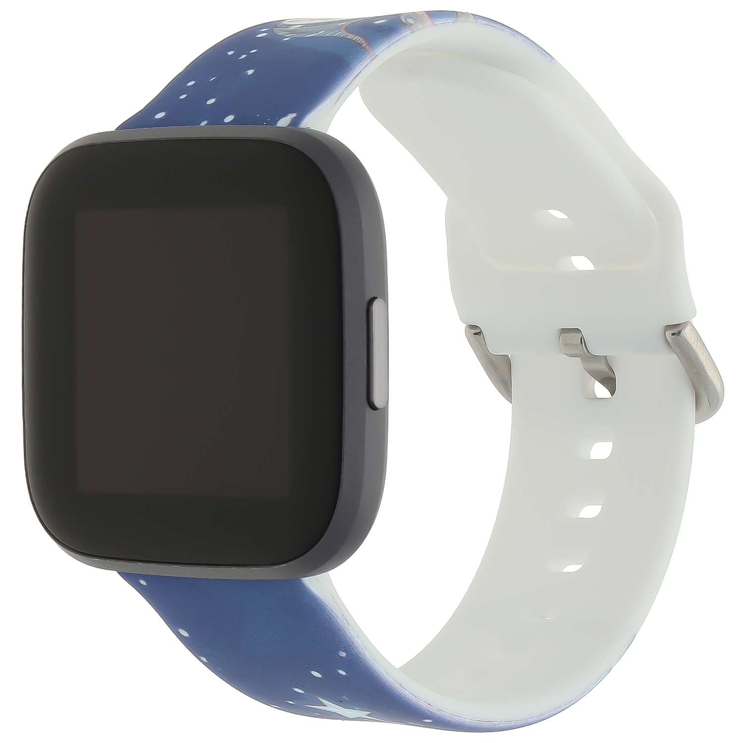 Correa deportiva estampada para el Fitbit Versa - Muñeco de nieve navideño azul oscuro