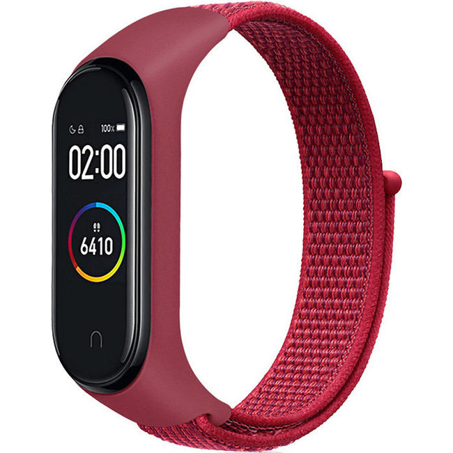 Xiaomi Mi band 3/4/5/6 cinturón de nylon para correr - rojo