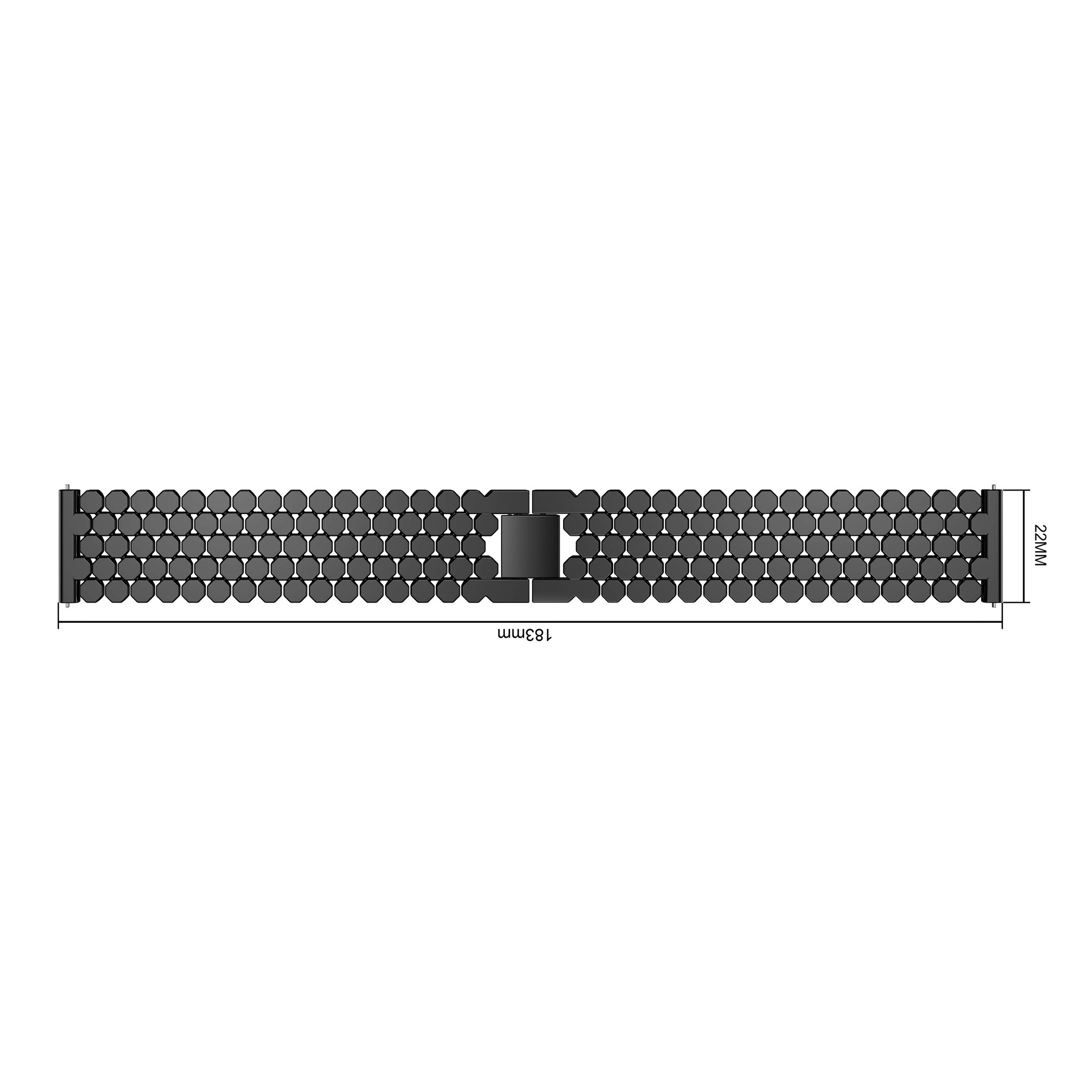 Correa de eslabones de acero para peces para el Fitbit Versa - negra