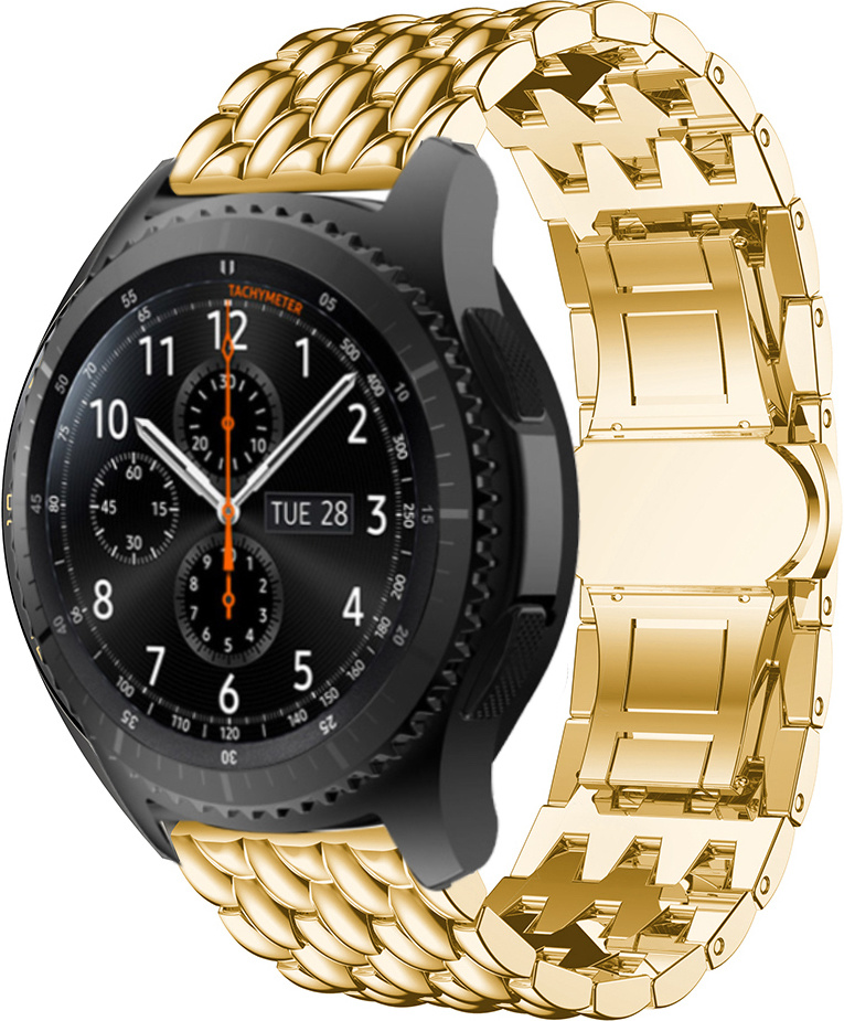 Samsung Correa de eslabones de acero Galaxy Watch dragón - dorada
