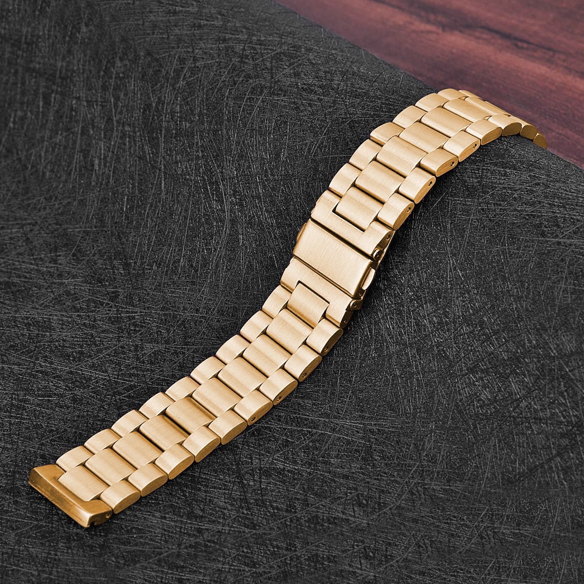 Correa de eslabones de acero con cuentas para el Fitbit Versa - oro rosa
