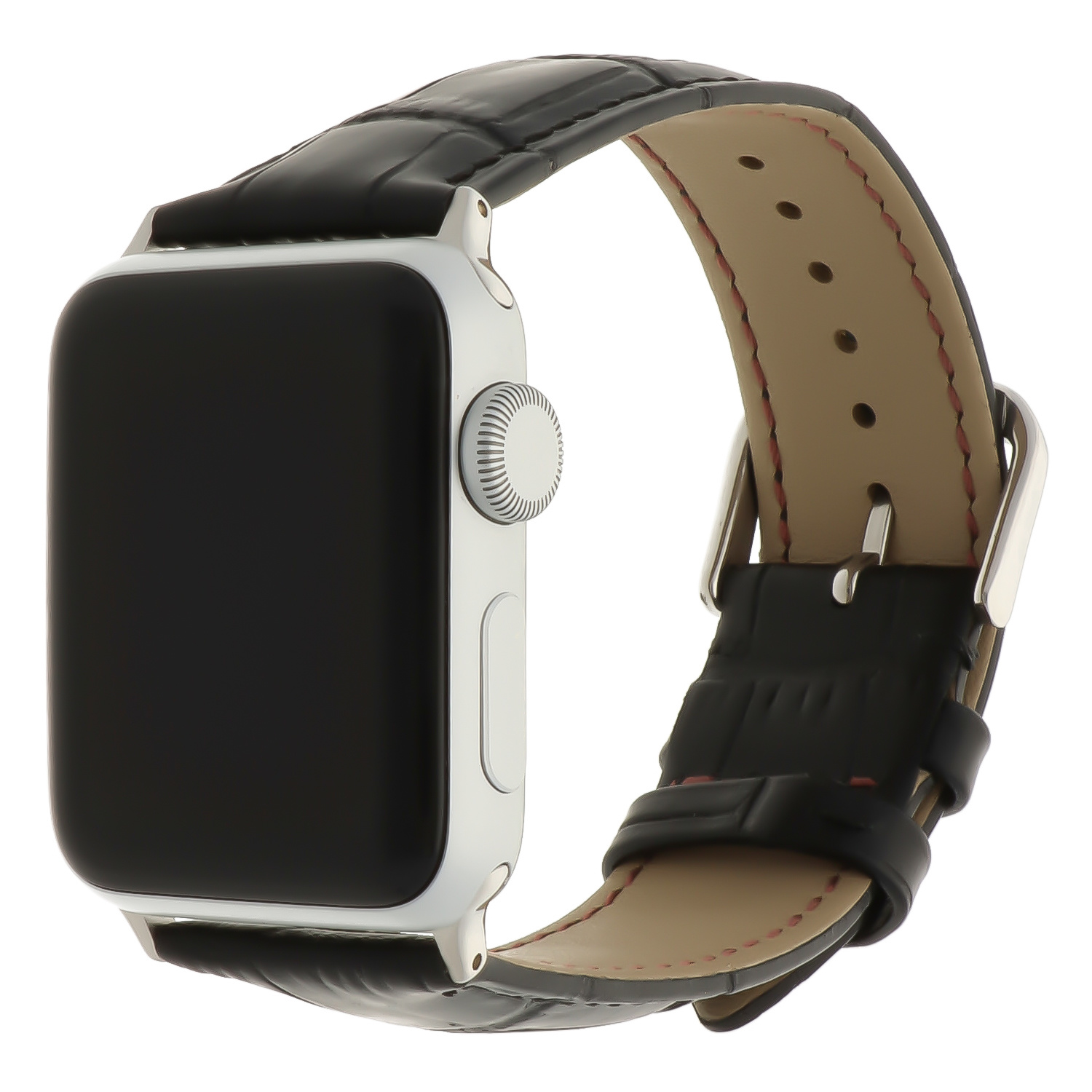 Correa de piel de cocodrilo para el Apple Watch - negro