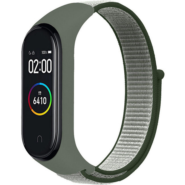Xiaomi Mi band 3/4/5/6 cinturón running nylon - oliva oscuro