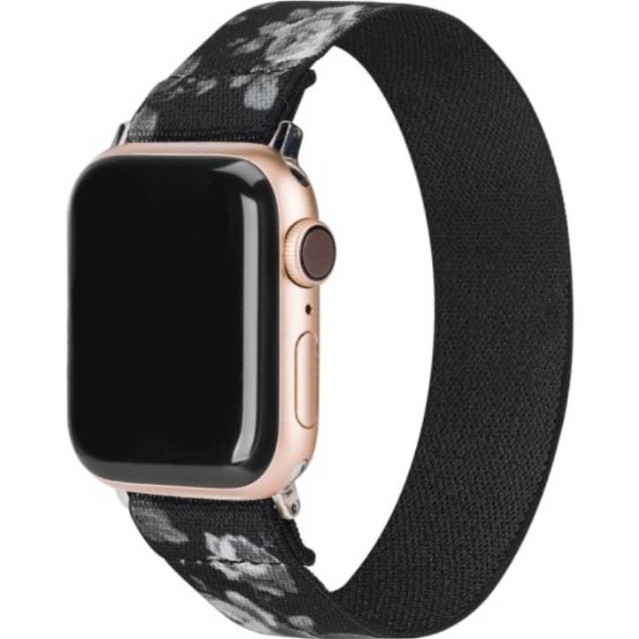 Correa de nailon para el Apple Watch - flores negras