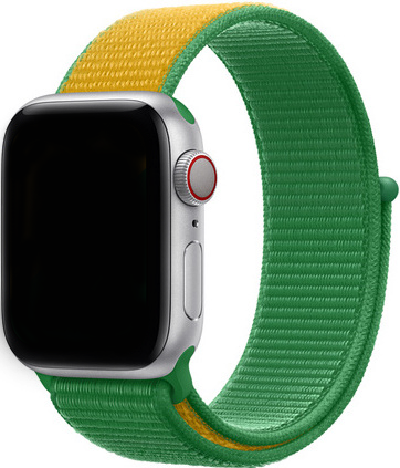 Correa loop deportiva de nailon para el Apple Watch - verde amarillo