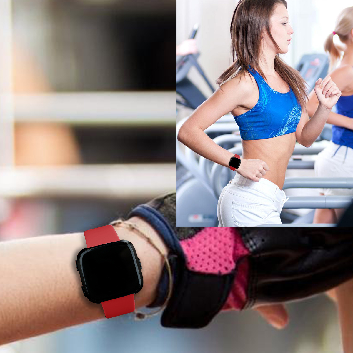 Correa deportiva de silicona para el Fitbit Versa - roja